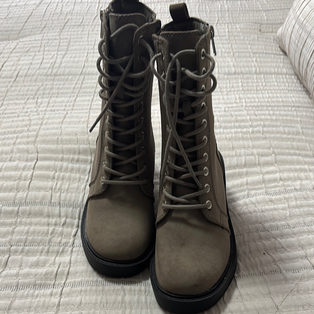 MIA Tan Combat Moto Boots with Rugged Sole - Picture 5 of 15
